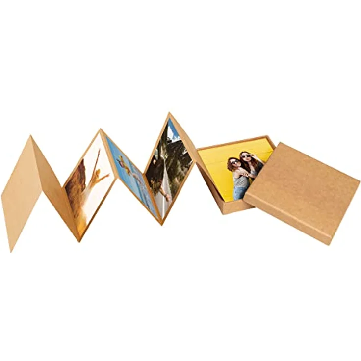 walther design Leporello Fotobox braun 10 x 10 cm, DIY PIMP AND CREATE FB-099-P, für kreative Gestaltungen – Bild 2