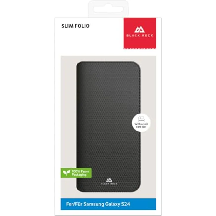 BlackRock Slim Case Folio für Samsung Galaxy S24, schwarz, Booklet Design – Bild 3