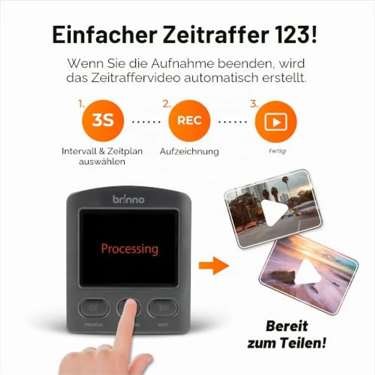 BRINNO TLC2020M, Zeitraffer-Kamera mit 1920 x 1080 Pixel, Bundle mit Montageset – Bild 4