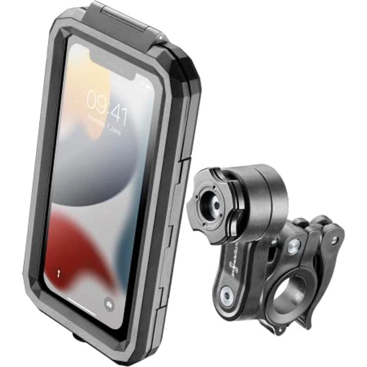 Interphone - QUIKLOX Modular System - 2 in 1 - Handyhalterung für Motorräder - Universelle wasserdichte Hartschale für Smartphones bis 6,5" - Lenkerhalterung inklusive – Bild 3