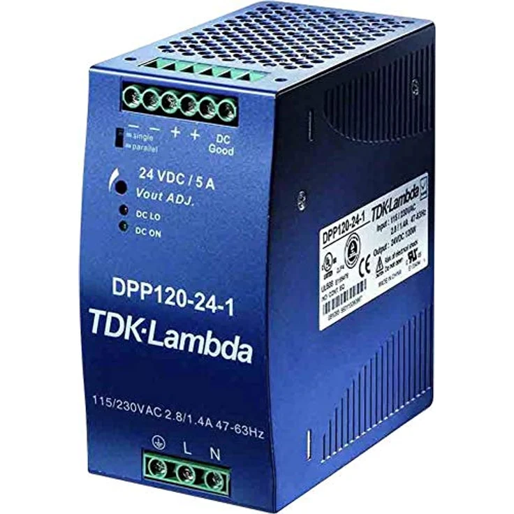 TDK-Lambda DPP120-12-1 Hutschienen-Netzteil, 12 V/DC, 10 A, 120 W, 1 Ausgang, stabiler Kunststoffgehäuse – Bild 1