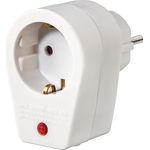 Steckdosenadapter, Schutzkontakt-Steckdose, Überspannungsschutz, Weiß