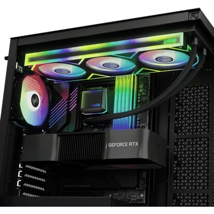 XPG LEVANTE II 360, CPU Wasserkühler mit RGB-Beleuchtung, 3 x 120mm Lüftern, Schwarz – Bild 6