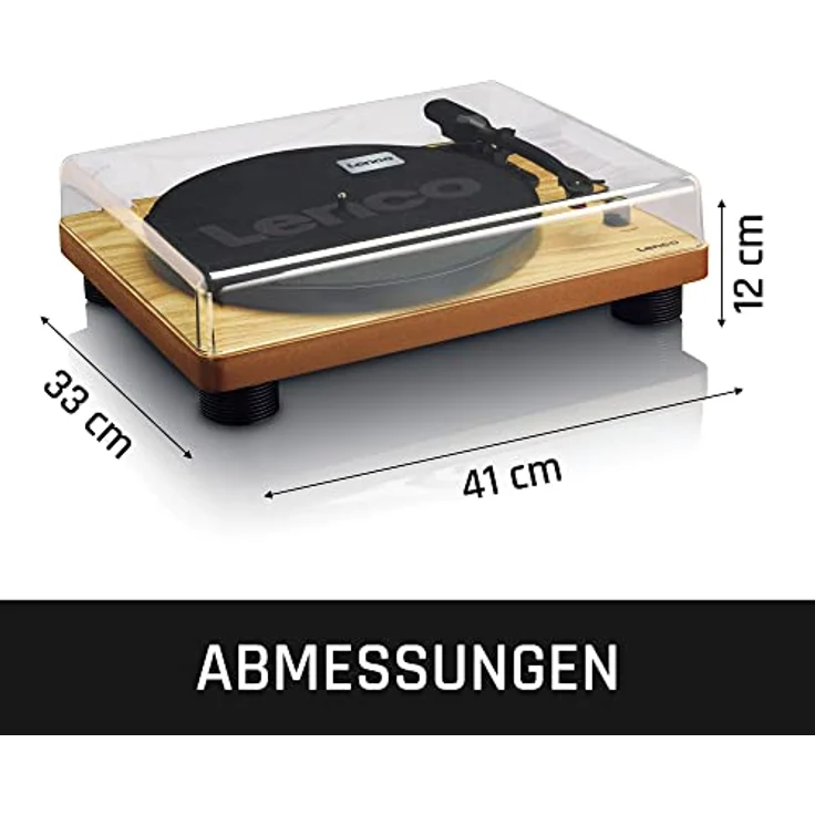 Lenco Plattenspieler LS-50 mit USB-Anschluss, im Holzgehäuse mit eingebauten Lautsprechern und integriertem Verstärker – Bild 3