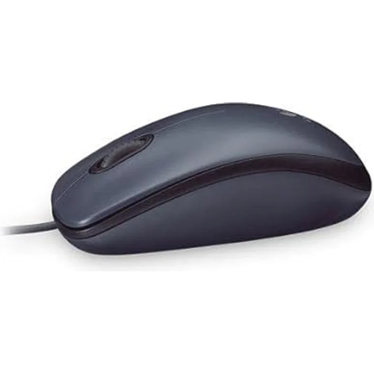 Logitech M90 Maus mit Kabel, 1000 DPI Sensor, USB-Anschluss, 3 Tasten, Für Links- und Rechtshänder, PC-Mac - schwarz, Englische Verpackung – Bild 3