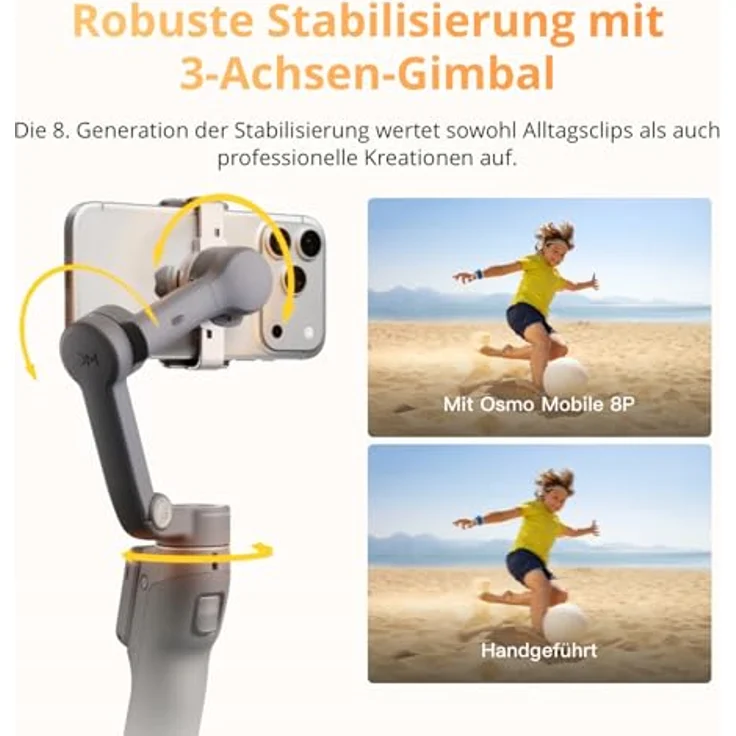 DJI Osmo Mobile 8P Creator Combo, Smartphone-Gimbal mit 3-Achsen-Stabilisierung und 10 Stunden Akkulaufzeit – Bild 4