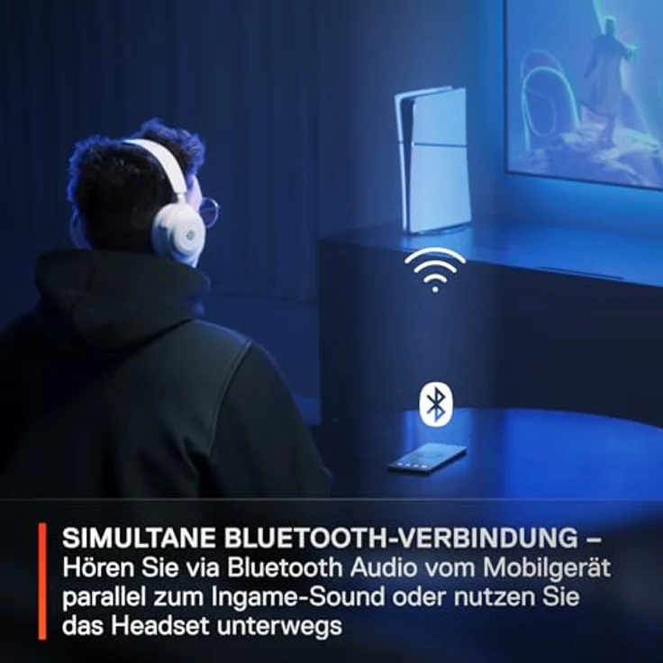 SteelSeries Arctis Nova 7P Wireless Gaming Headset - HiFi-Treiber, 2,4 GHz + Bluetooth, 38-Std.-Akku, USB-C, Einziehbares Mikrofon - PlayStation, PC, VR, Switch – Bild 3