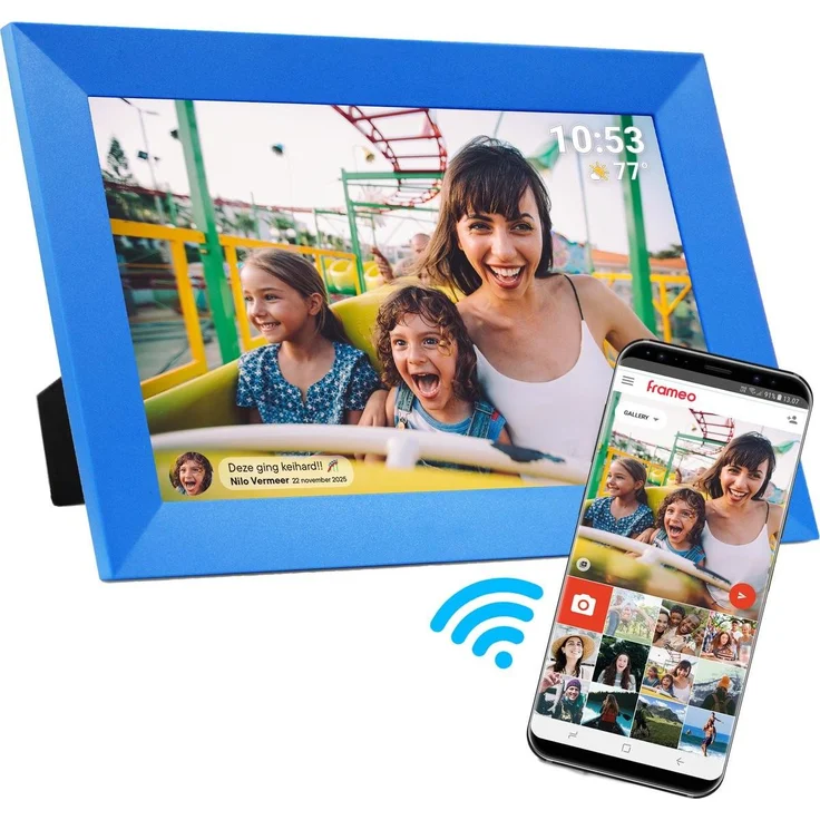 Denver FRAMEO PFF-1023BU, Digitaler Bilderrahmen, 10,1 Zoll IPS-Touchscreen, 1280 x 800 Pixel, 16 GB Speicher, Blau – Bild 1
