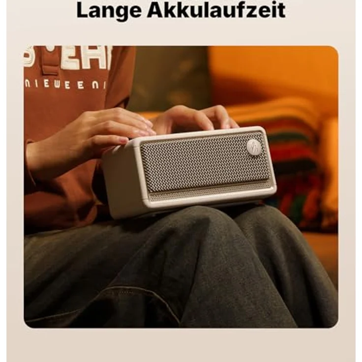 Edifier ES60 Premium Bluetooth Lautsprecher – 34W, Bluetooth 5.4, IP66 wasserfest, bis zu 9h Akku, USB-C, Creme – Bild 4