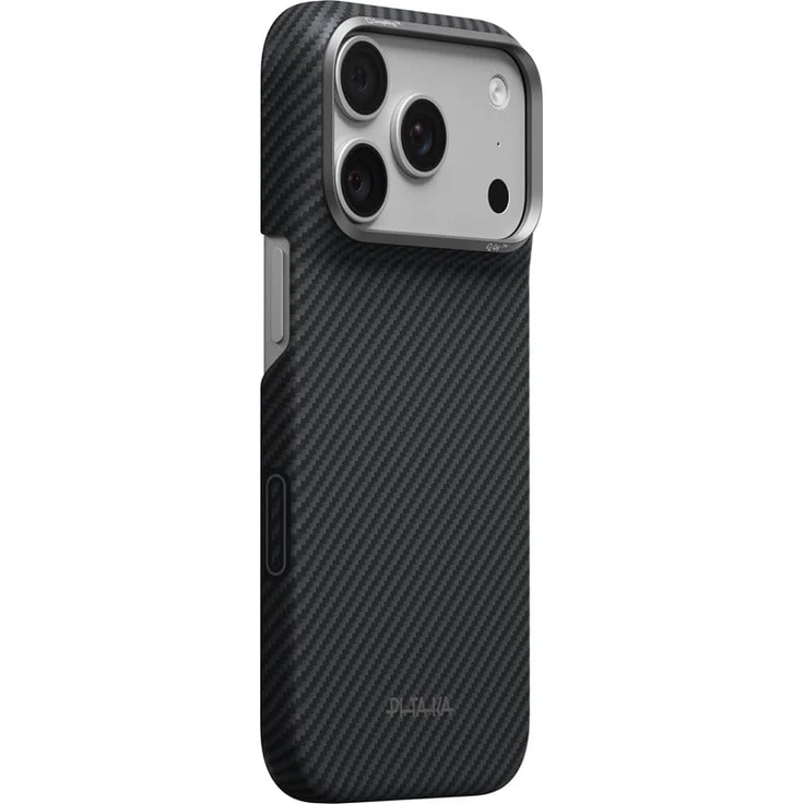 PITAKA Edge Case, Handyhülle für iPhone 17 Pro/18 Pro, ultradünn, MagSafe-kompatibel, Black/Grey Twill