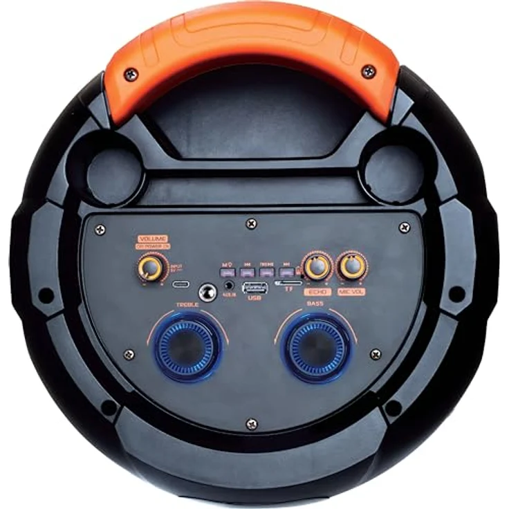 Denver BPS-457 Bluetooth Party Speaker, 400W Sound, LED-Disco-Licht, Akku, USB/SD, TWS, Mikrofon, mit Rollen & Tragegriff – Bild 4