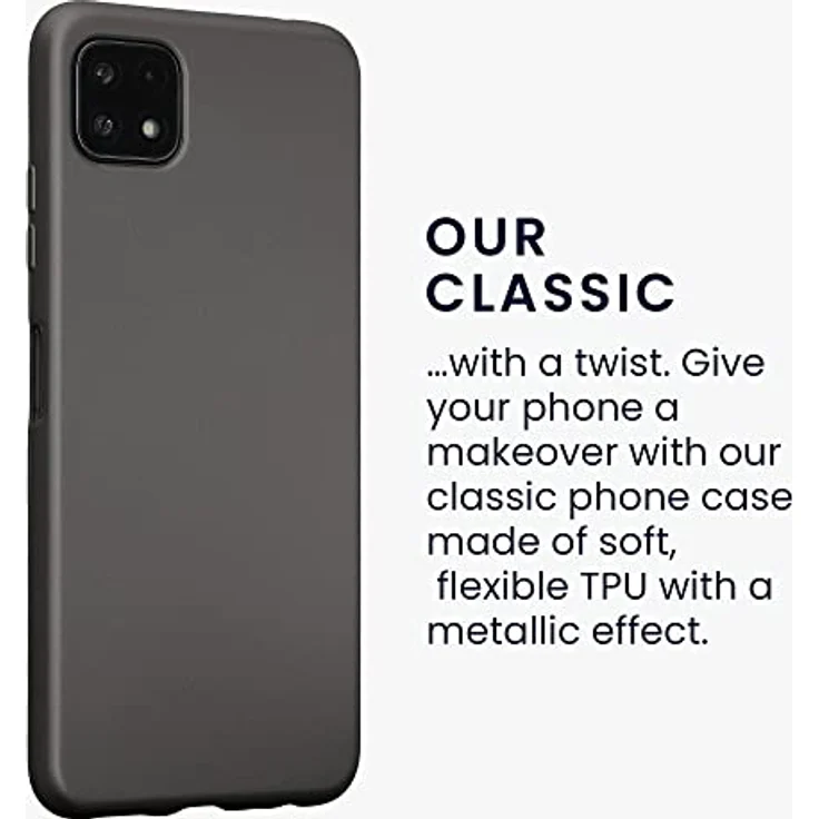 kwmobile Case kompatibel mit Samsung Galaxy A22 5G, Silikon Schutzhülle in Metallic Grau mit rutschfestem und reißfestem Design – Bild 3