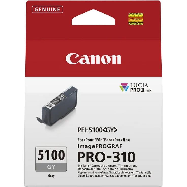 Canon PFI-5100 GY Tintenpatrone, hochwertige Grautinte für präzise Druckergebnisse