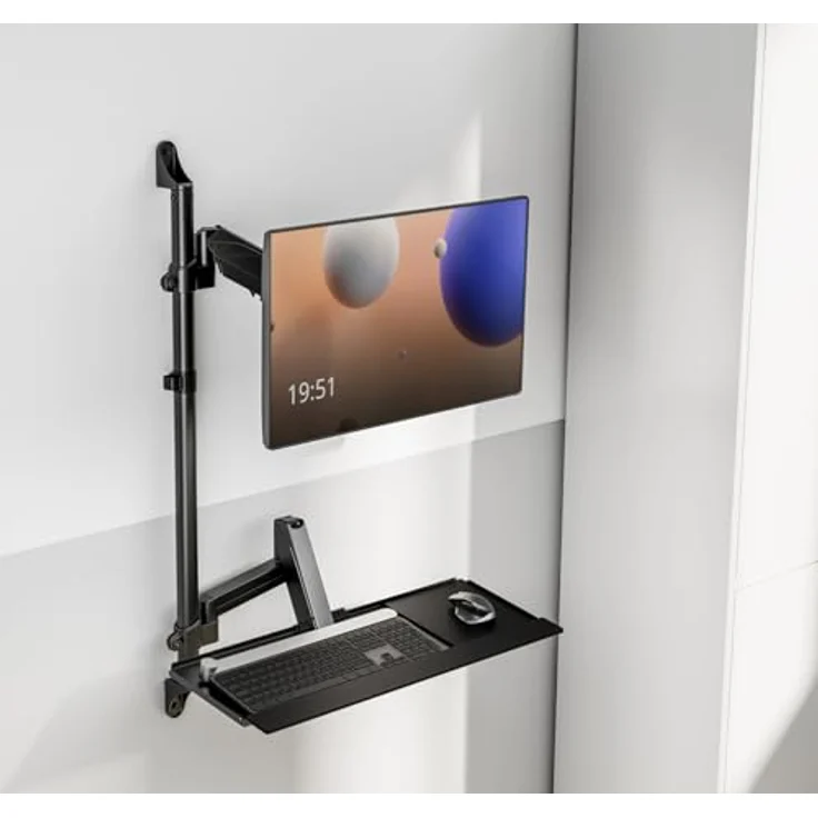 My Wall HL64L, Monitor-Wandhalterung für 43,2 cm (17) - 81,3 cm (32), schwarz, höhenverstellbar, neigbar, schwenkbar, für Bildschirme bis 8 kg – Bild 2