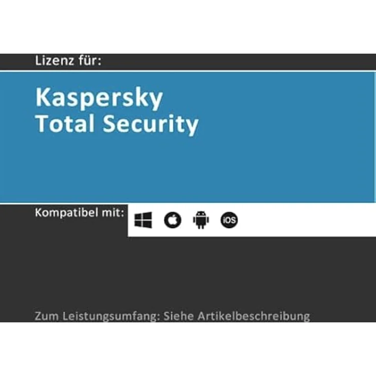 Kaspersky Total Security Premium 2026, Lizenz für 5 Geräte, 1 Jahr, Vollversion für PC/Mac/Android, Lizenzcode per Post in frustfreier Verpackung von softwareGO