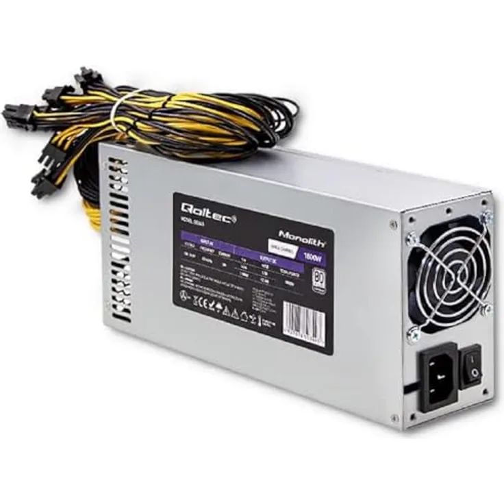 Qoltec 50349 PCI-E 1800W Power Supply 80 Plus Platinum Game Miner - Hochwertiges Netzteil für Gaming Miner, 80 Plus Platinum, langlebig, robust - Qoltec
