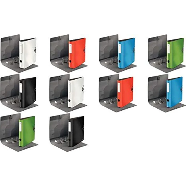 LEITZ Aktenordner Qualitäts-Ordner 180°Schmal, Innovatives Design in leuchtender Außenfarbe und warmem Grauton – Bild 3
