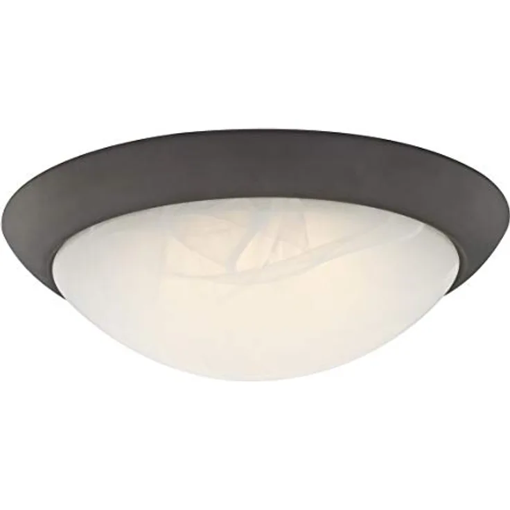 Westinghouse Lighting 28 cm Dimmbare LED-Deckenleuchte in geölter Bronze mit weißem Alabasterglas