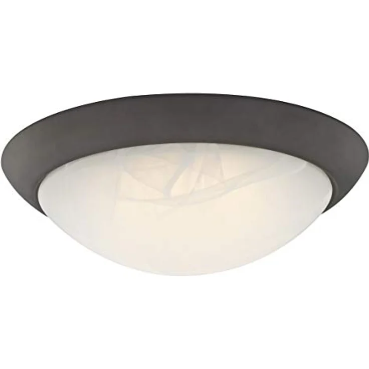 Westinghouse Lighting 28 cm Dimmbare LED-Deckenleuchte in geölter Bronze mit weißem Alabasterglas – Bild 1