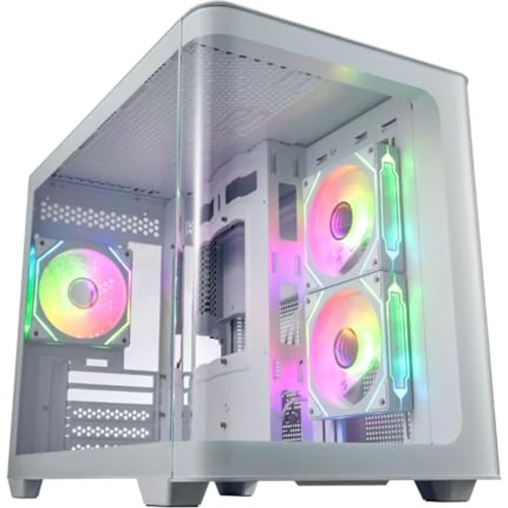 Fortron FSP GEH Mini S380-WA, Micro-ATX/Mini-ITX Gehäuse, kompaktes Design in Weiß mit optimierter Luftzirkulation – Bild 1