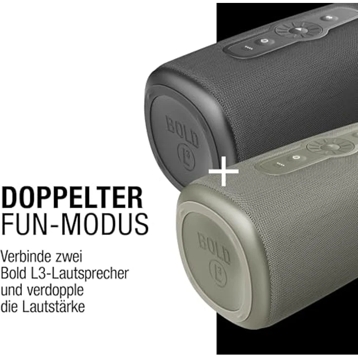 Fresh 'n Rebel Bold L3, Kabelloser Bluetooth Lautsprecher mit 40W RMS, IP67 wasserdicht, 25h Spielzeit, Dried Green – Bild 3