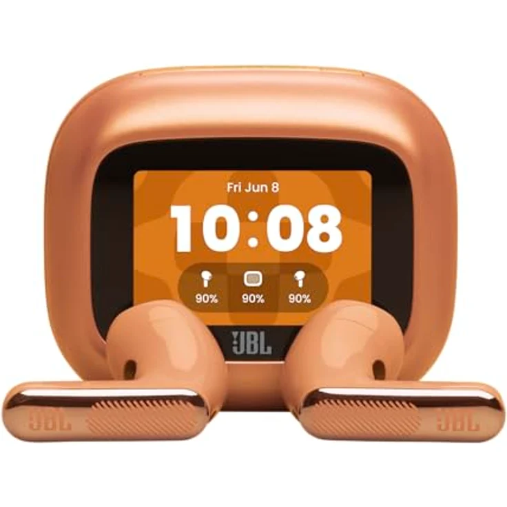 JBL Live Flex 4, Kabellose Noise-Cancelling-Ohrhörer mit Hi-Res Audio, 50 Std. Akkulaufzeit, IP54 wasserdicht, Orange – Bild 1