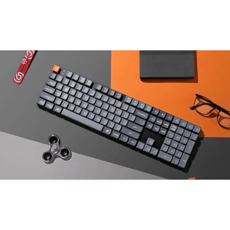 Keychron K5 Max, Ultraflache kabellose mechanische Tastatur mit QMK/VIA programmierbar, 3-Modus Bluetooth/2.4 GHz/Kabel, RGB LED, Low Profile Gateron Brown Switch Hot-Swap, PBT Tastenkappen – Bild 4
