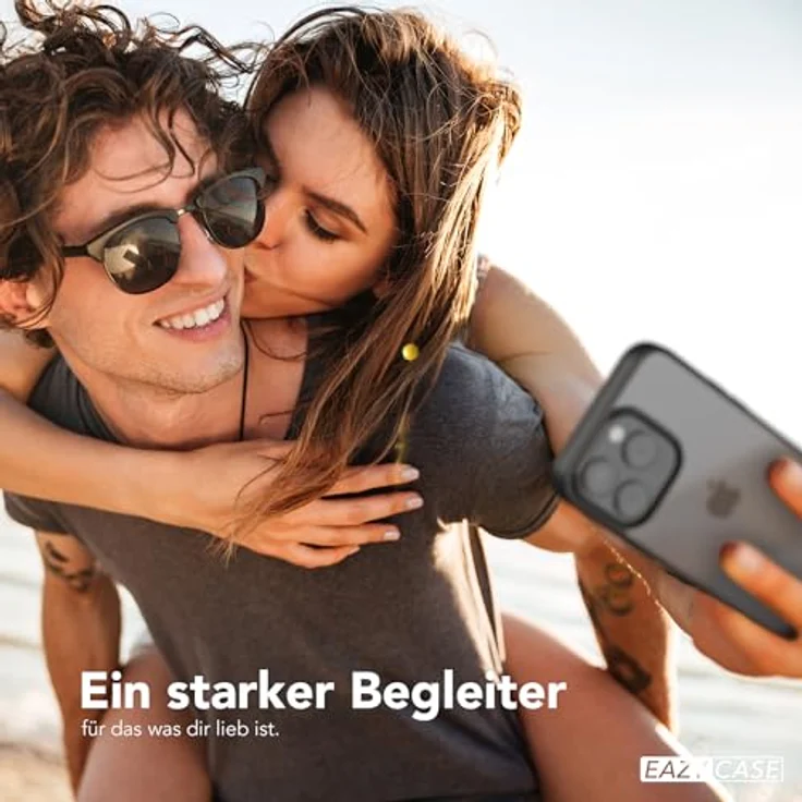 EAZY CASE Clear Hybrid Bumper Hülle für iPhone 15 Pro, Ultra Aufprallschutz, Stoßfest und Kratzfest, dünne Schutzhülle mit Kameraschutz, Schwarz – Bild 2