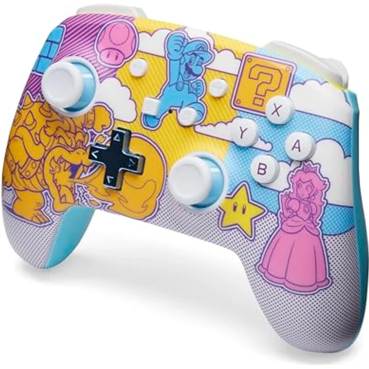 PowerA Verbesserter Kabelloser Controller für Nintendo Switch - Mushroom Kingdom Pop Art, Bluetooth-Controller mit 30 Stunden Akkulaufzeit, Nintendo Switch Lite, Offiziell Lizenziert – Bild 5