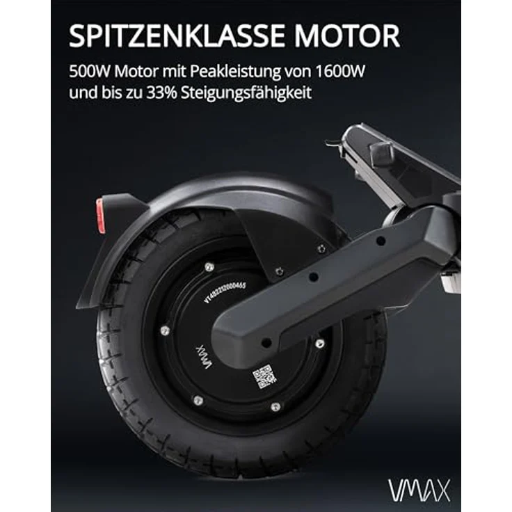 VMAX E-Scooter VX4 GT, Elektroroller mit Straßenzulassung in Deutschland, Reichweite bis zu 100km, 150kg max. Tragkraft, Blinker, Integrierte Federung, LCD-Display - Preisvergleich – Bild 2