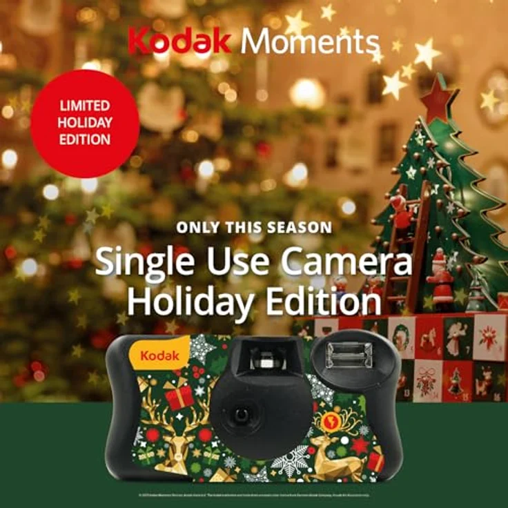 Kodak X-Mas Fun Saver 27+12, Einwegkamera mit 800 ISO und integriertem Blitz im Weihnachtsdesign, Mehrfarbig – Bild 5