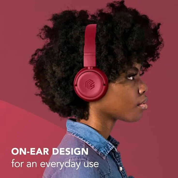 Music Sound Vibed, Kabellose Kopfhörer für Anrufe und Musik, Rot, 220 g – Bild 7