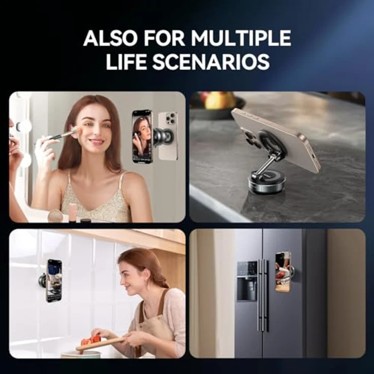 Joyroom JR-ZS501, Magnetischer Auto-Handyhalter mit Vakuumsaugnapf, Schwarz, geeignet für 4,7-7,0 Zoll Smartphones, faltbar und drehbar – Bild 7