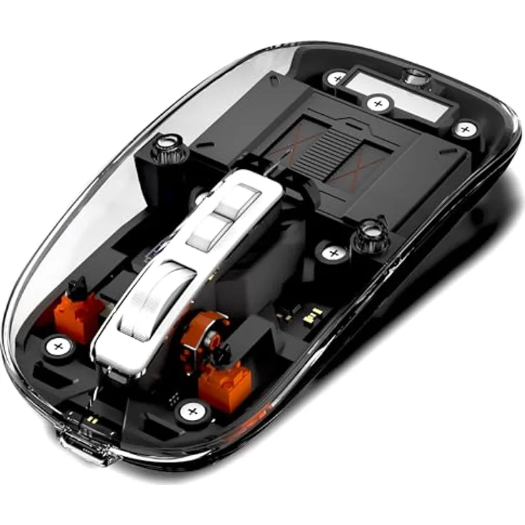 XtremeMac Kabellose Maus, Bluetooth & USB, wiederaufladbar, ergonomisches Design, 4 einstellbare DPI, Grau