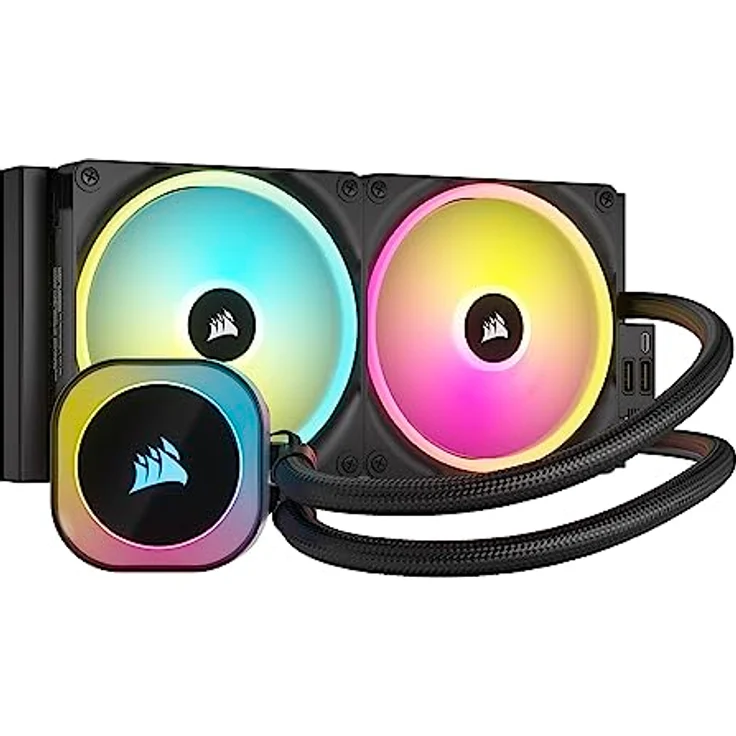 CORSAIR iCUE LINK H115i RGB Flüssig-CPU-Kühler - 280mm AIO - QX140 RGB-Lüfter - Passend Für Intel® LGA 1700, AMD® AM5 - iCUE LINK System Hub Enthalten - Schwarz – Bild 1