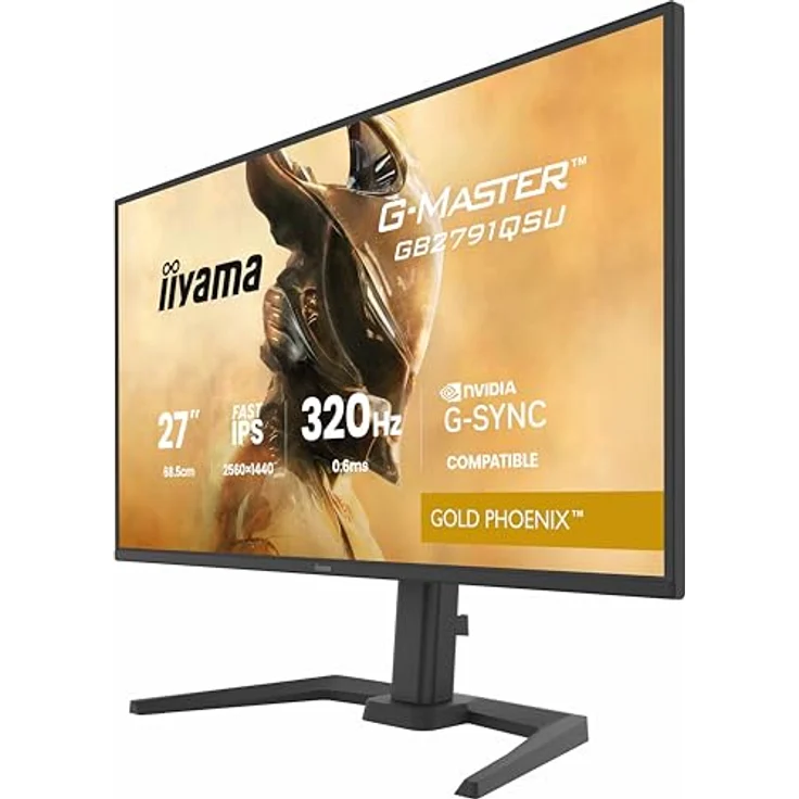 iiyama G-Master Gold Phoenix GB2791QSU-B1, 27" QHD Fast IPS Gaming Monitor mit 320Hz, 0.6ms, G-SYNC, HDMI, DP, USB-C, höhenverstellbar, schwarz – Bild 3