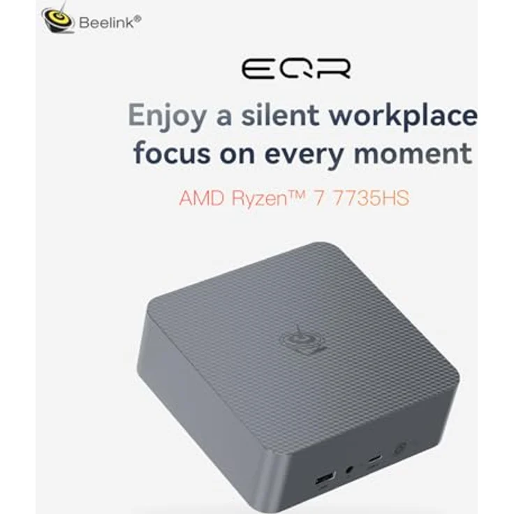 Beelink EQR6 Mini PC, AMD Ryzen 7 7735HS (8C/16T bis zu 4.75Ghz), 24G DDR5 RAM 500GB PCIe4.0 SSD Mini Computer, WiFi6, BT5.2, Dual HDMI, Dual 1000M LAN, USB3.2, Type-C – Bild 2