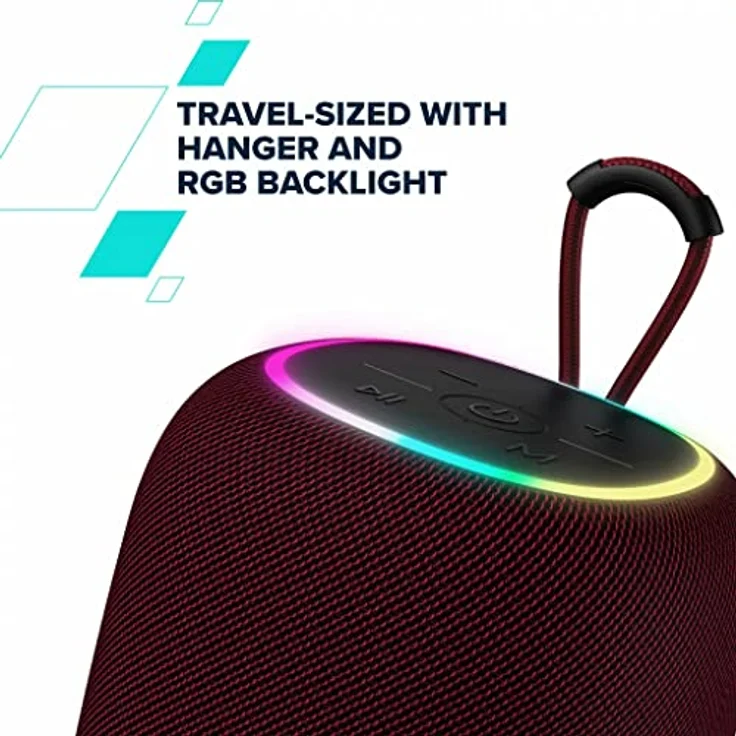 CANYON Bluetooth-Lautsprecher BSP-8 rot, 10 W Leistung, BT 5.2, RGB-Hintergrundbeleuchtung – Bild 2