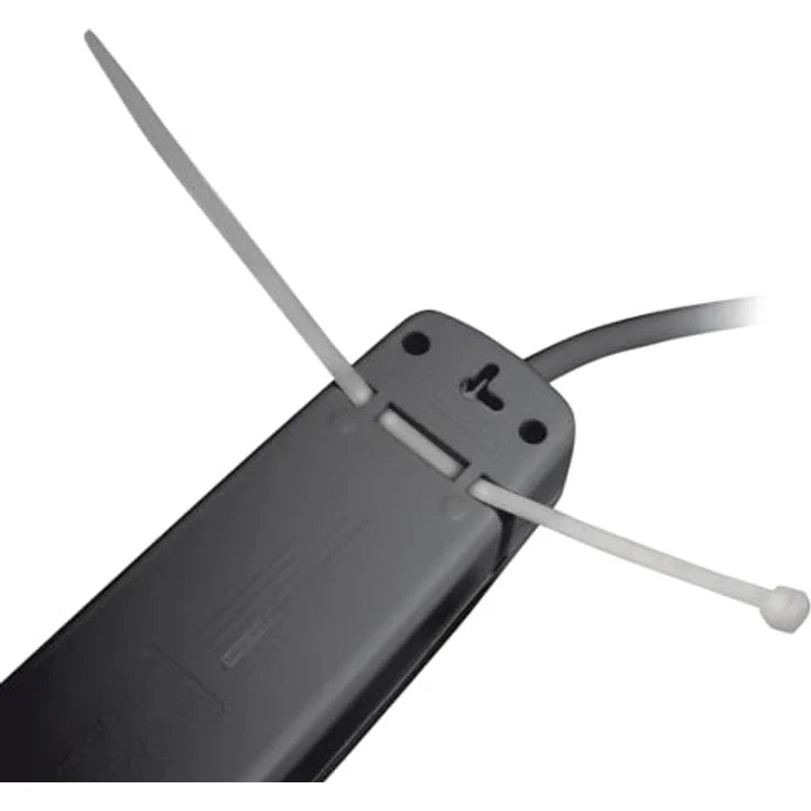Maxtrack Steckdosenleiste, 5-fach mit 3 m Kabel, flacher Stecker und 2xUSB Ladebuchsen, mit Kabelbinderfixierung – Bild 4