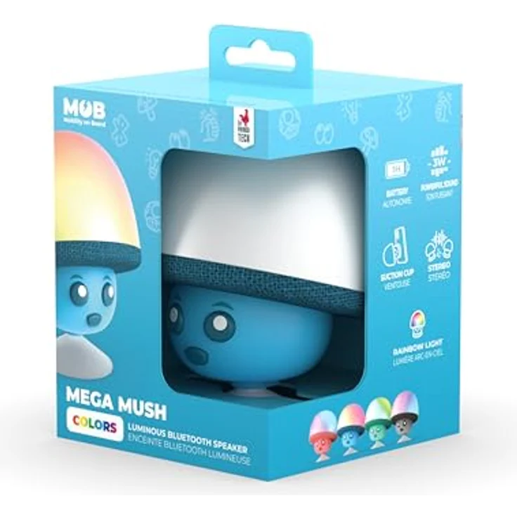 MOB – MOBILITY ON BOARD Mega Mush - Blau Wasserfester Bluetooth-Lautsprecher, Leistungsstarker Sound, Multifunktional, Kann überall aufgesaugt Werden – Bild 4