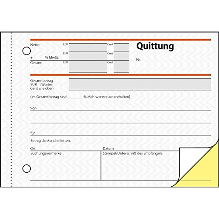 Sigel SD 021 Quittungsblock A6 quer 2x40 Blatt – Bild 2