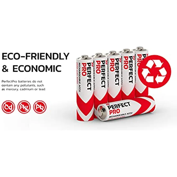PerfectPro - Akku - 6 Stuck AA-Batterien NiMH - Wiederaufladbar und vorgeladen - 2500 mAh - 1,2 Volt - Lange lebensspanne - Ideal für Lautsprecher und Digitale Geräte – Bild 3