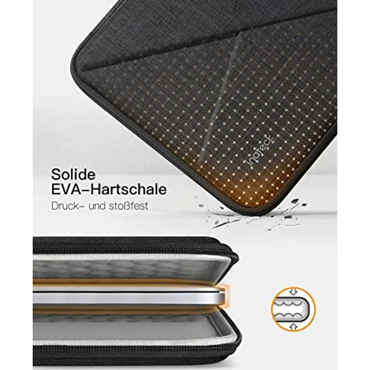 Inateck Eva stoßfeste Laptoptasche kompatibel mit 14 MacBook Pro M3/M2/M1 Pro/Max 2023-2021, 13 MacBook Air 2012-2017, 13 MacBook Pro 2012-2015, 14,4-13,5 Surface Laptop4/3/Studio, Laptop-Schutzhülle – Bild 3