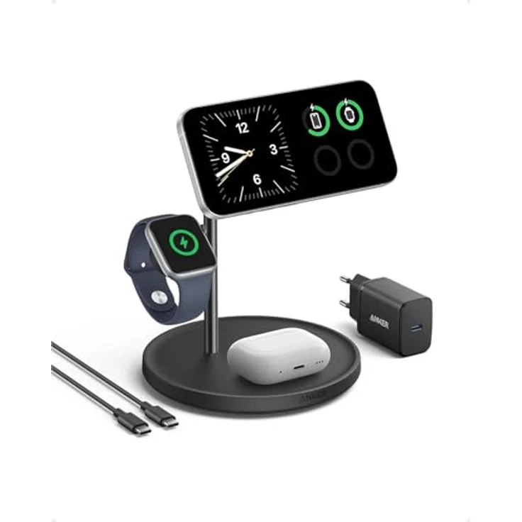 Anker MagGo Wireless Charging Station, Wireless Charger, Schwarz – Bild 2