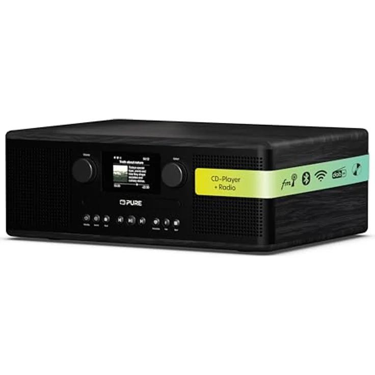 Pure Classic C-D6i All-in-One Internetradio mit WLAN, DAB+/FM, Bluetooth 5.3, CD-Player, USB, AUX, 150 Speicherplätze, 2X 15W Stereo-Sound, Farbdisplay, Wecker & Sleep-Timer in Schwarz – Bild 2