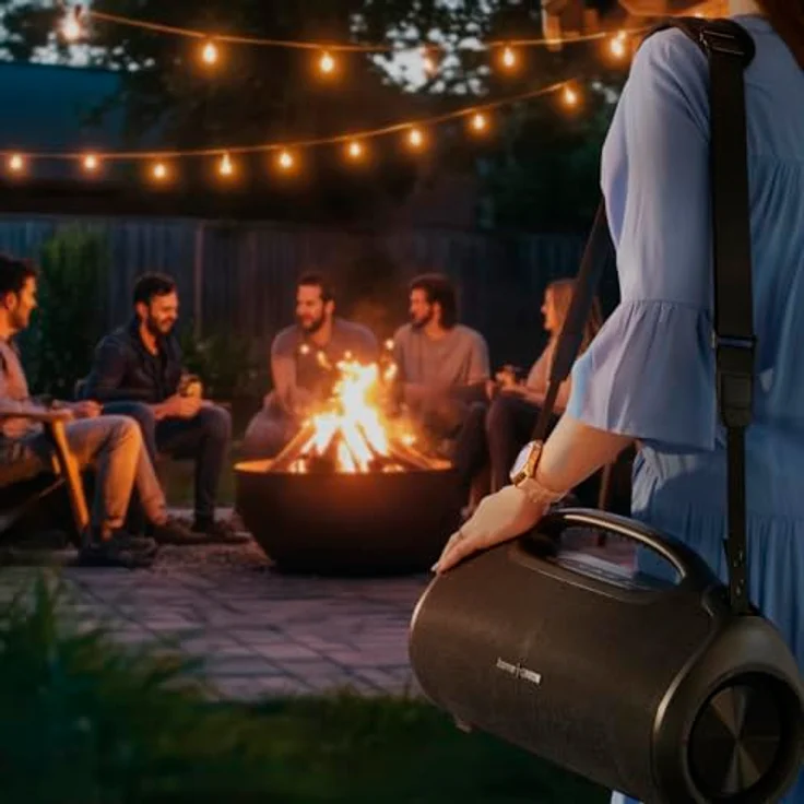 Hama UltiMate Pro 120 W Bluetooth Lautsprecher, IPX6 wasserfest, bis 24 h Laufzeit, schwarz, versandkostenfrei – Bild 10