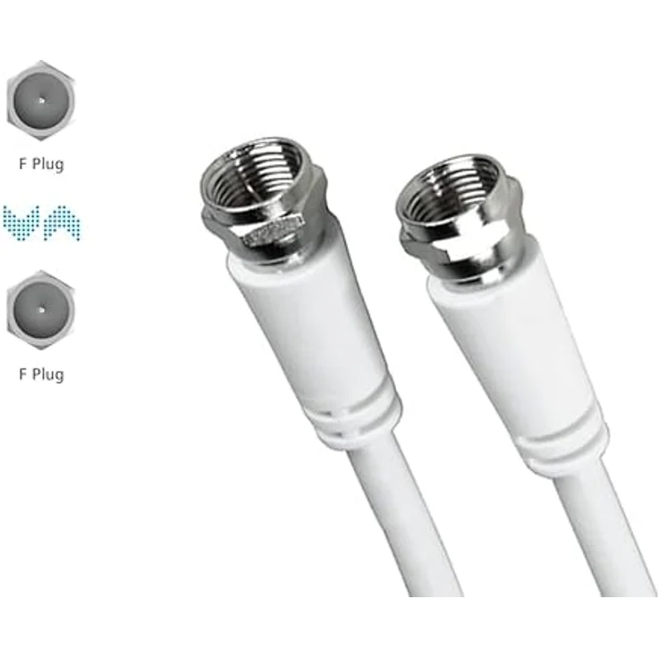 Hama Antennenkabel 3 m, F-Stecker, weiß – Bild 4