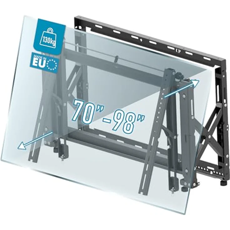 EDBAK VWPOP95-L Pop-Out Wandhalterung für 70-98" Bildschirme, Tragfähigkeit 130 kg, Schwarz – Bild 1