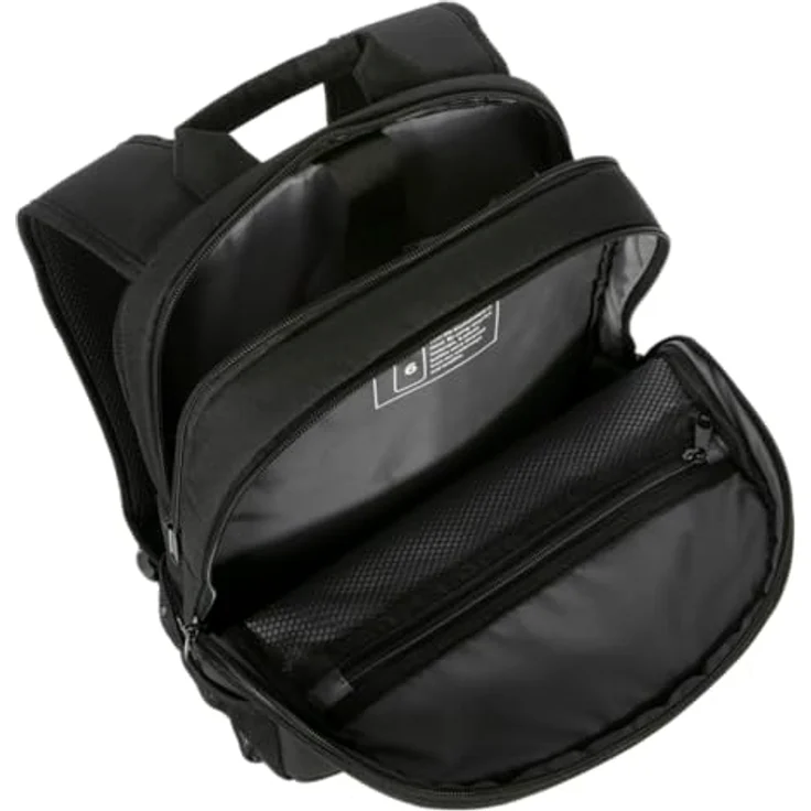 Targus GeoLite EcoSmart Advanced Backpack 15.6", Notebooktasche für 14-16 Zoll Laptops, Schwarz, aus recyceltem Material, wasserabweisend, mit Trolley-Gurt und gepolstertem Rückenteil – Bild 5