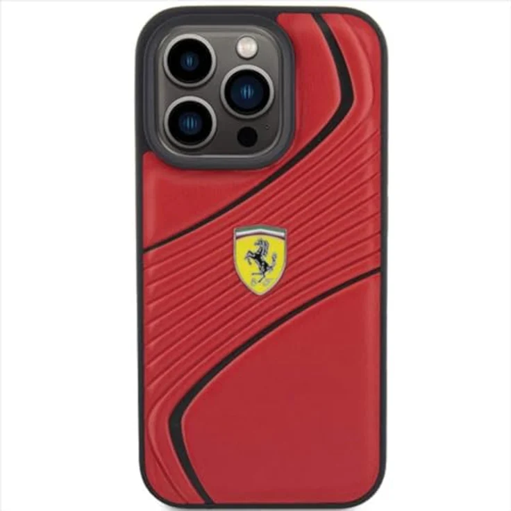 Ferrari FEHCP15LPTWR Hülle für iPhone 15 Pro 6.1" Rot, Hardcase mit Twist Metal Logo – Bild 3